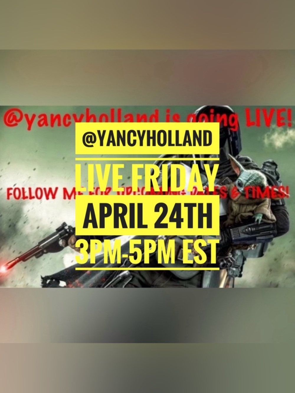 @yancyholland IS LIVE!